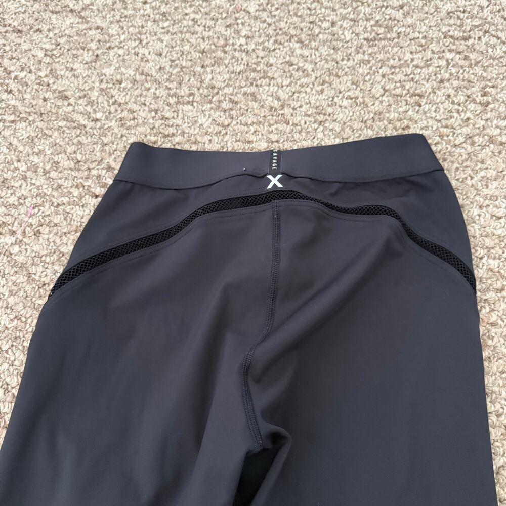 Savage X Fenty | Flow High Waist Mesh Trimmed Leggings in Black Activewear Gym - Picture 7 of 9